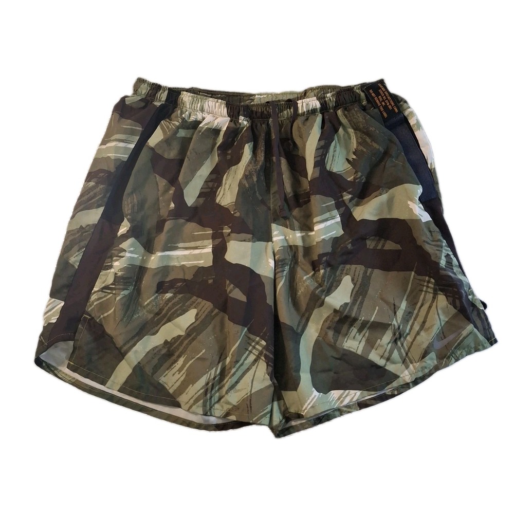 Nike Shorts Cascade Brushstroke Camo Men's XL Pockets Drawstring Brown Green